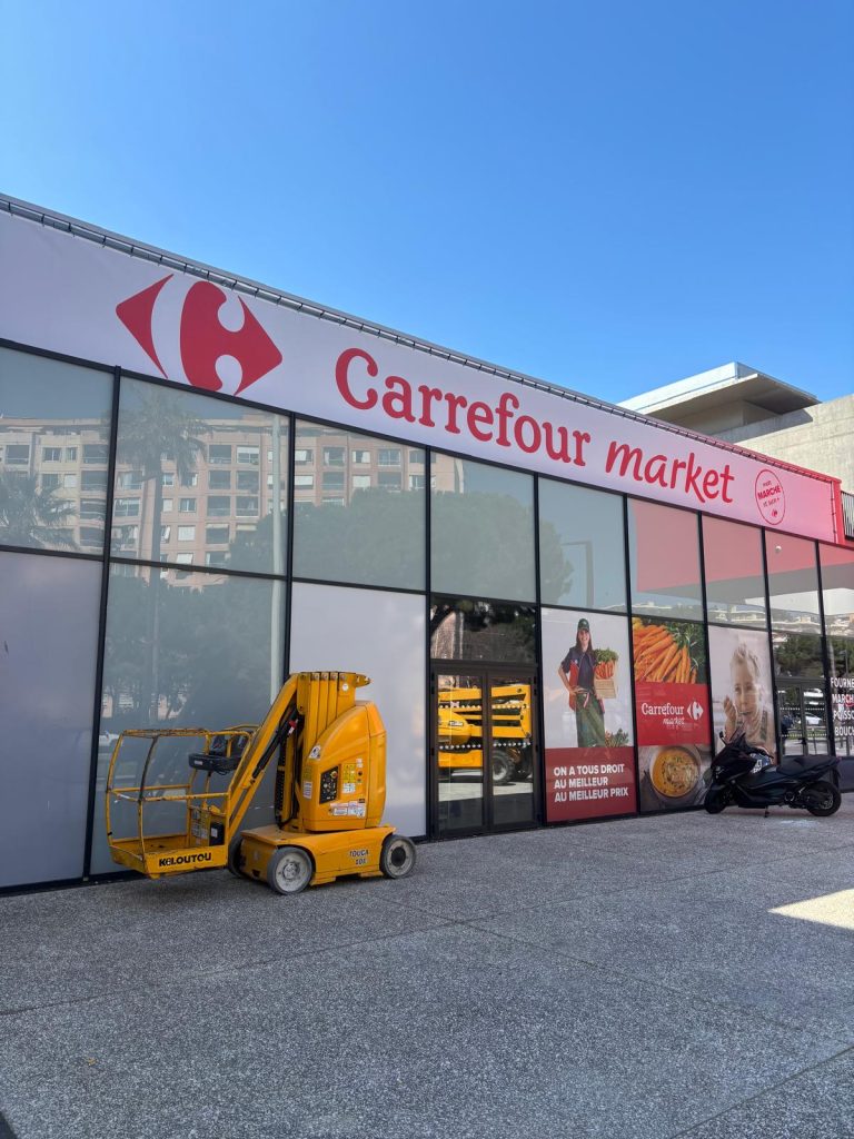 Bâches grand format pour carrefour market Nice